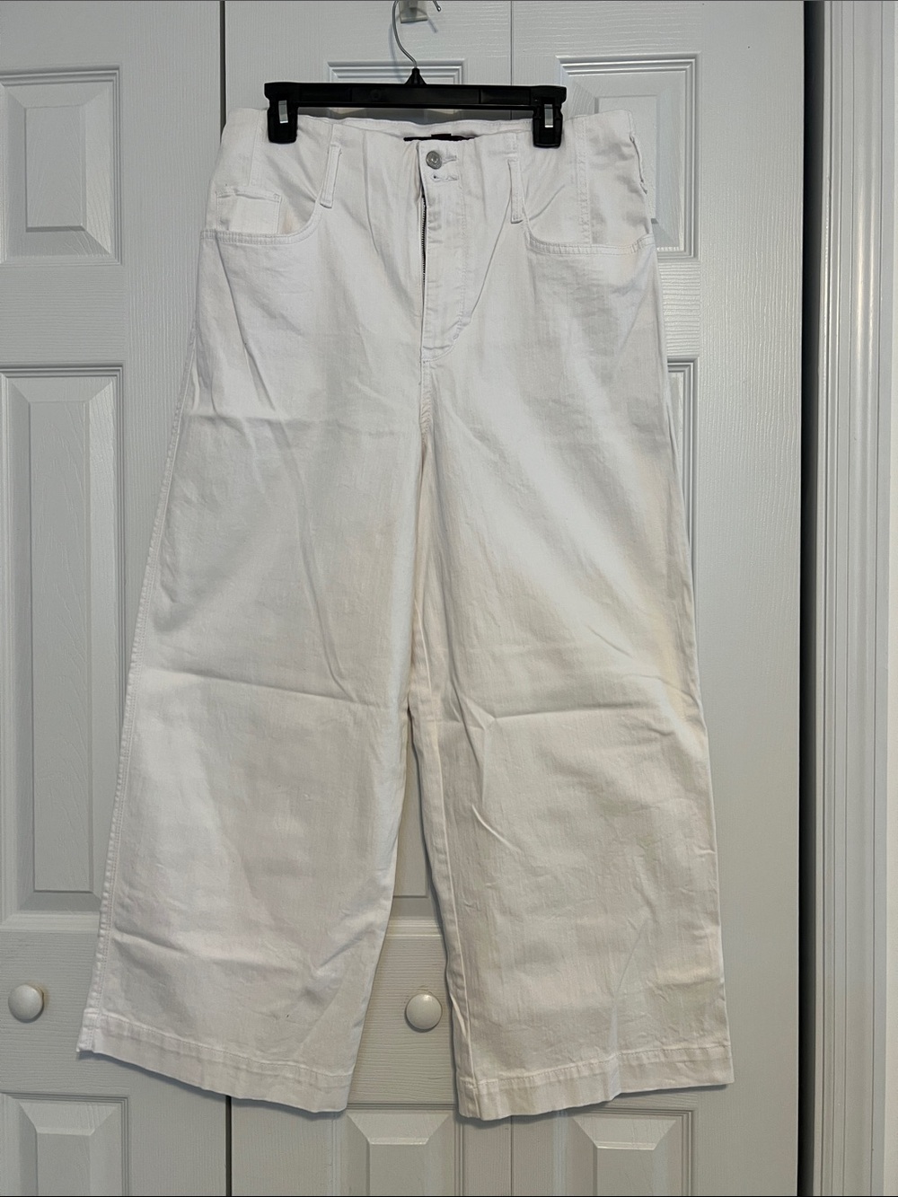 Gloria Vanderbilt White Cropped Wide-Leg Pants